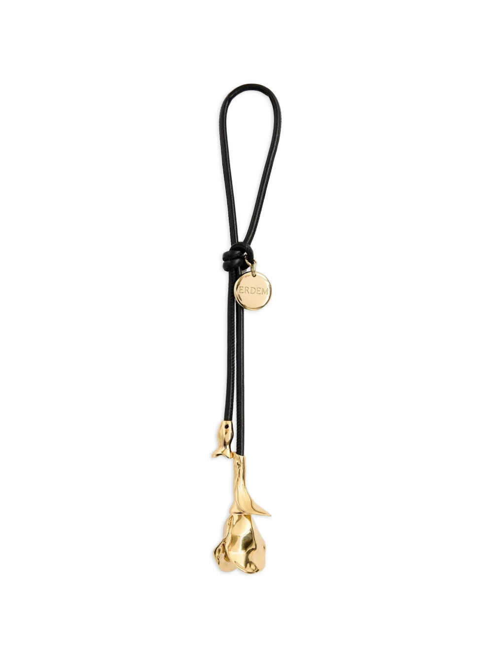 ERDEM Flora leather bag charm - Gold