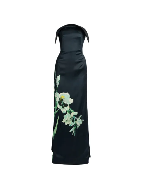 ERDEM floral-print bustier maxi gown