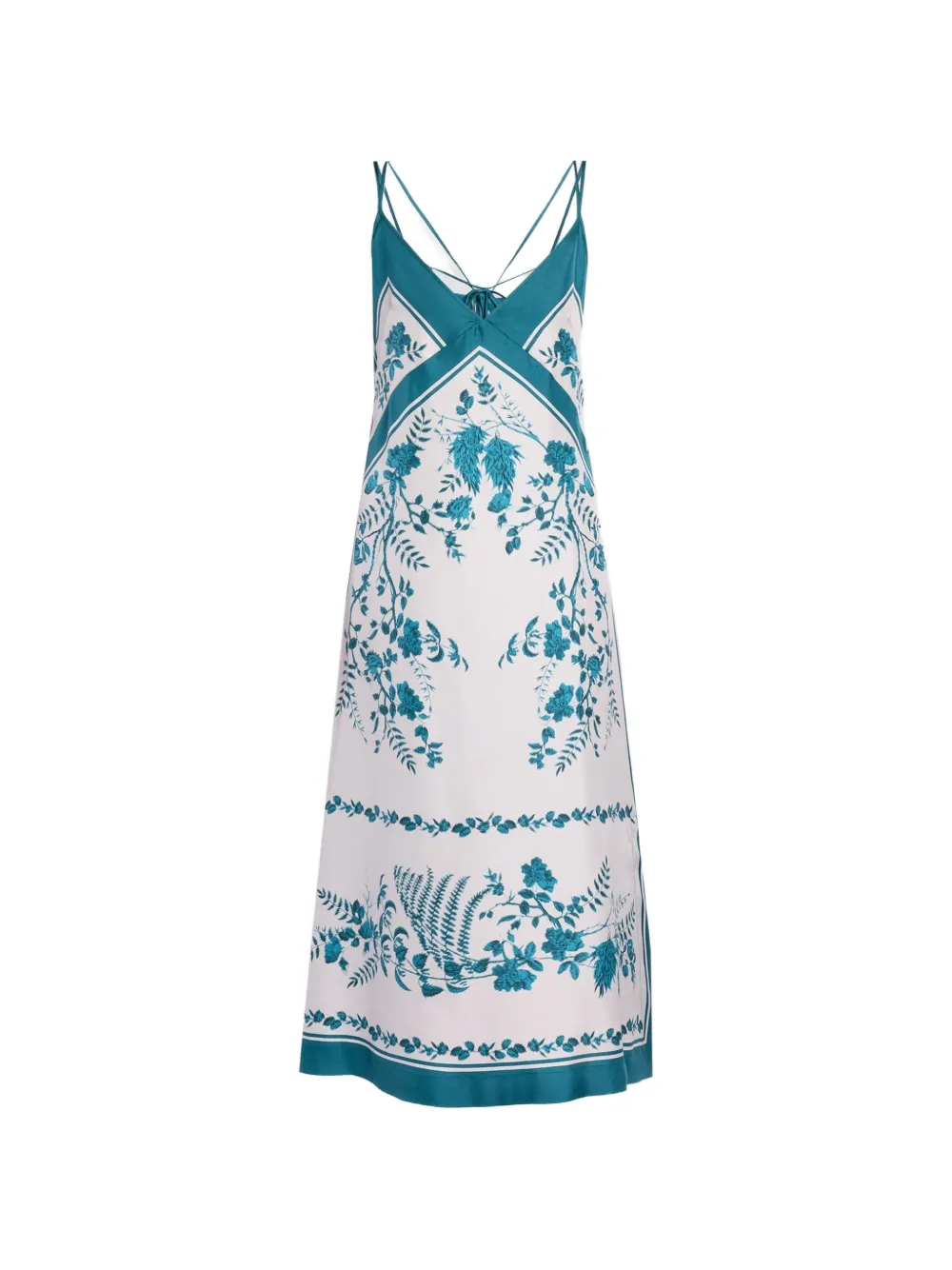 ERDEM floral-print silk-twill dress - Bianco
