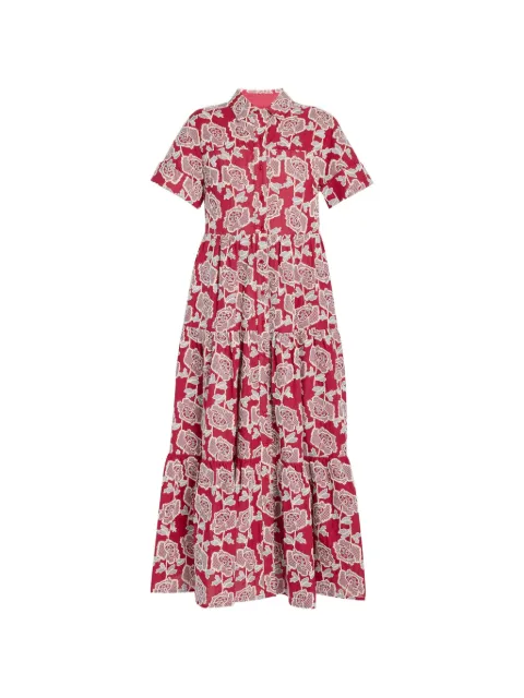 ERDEM floral-embroidered midi shirt dress