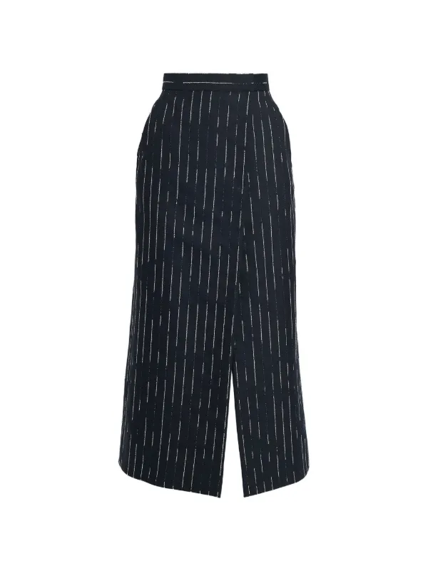 Erdem Pinstripe-pattern Pencil Skirt in Blue