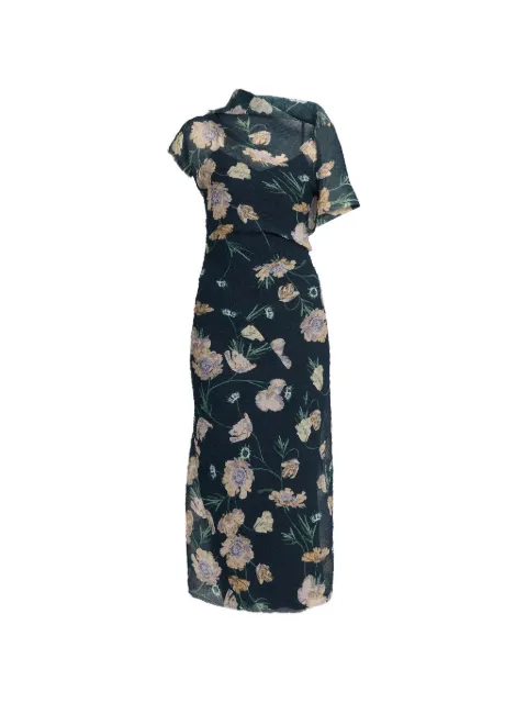 ERDEM vestido midi con estampado floral