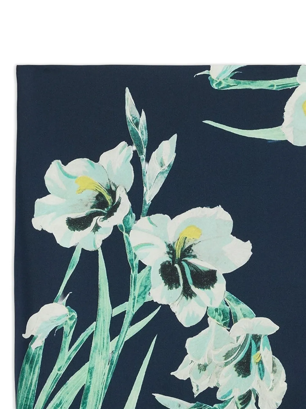 ERDEM floral-print silk scarf Blauw