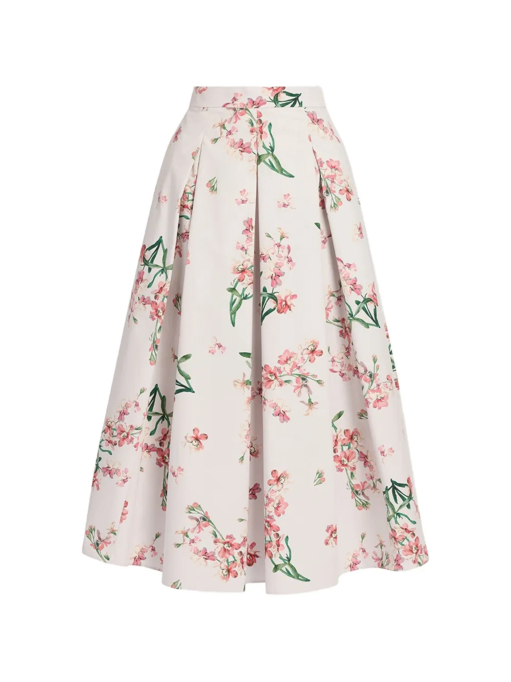 ERDEM floral-print cotton midi skirt - Bianco