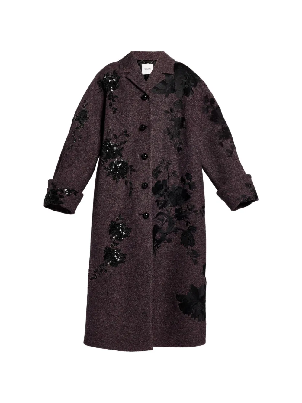 ERDEM embroidered speckled coat