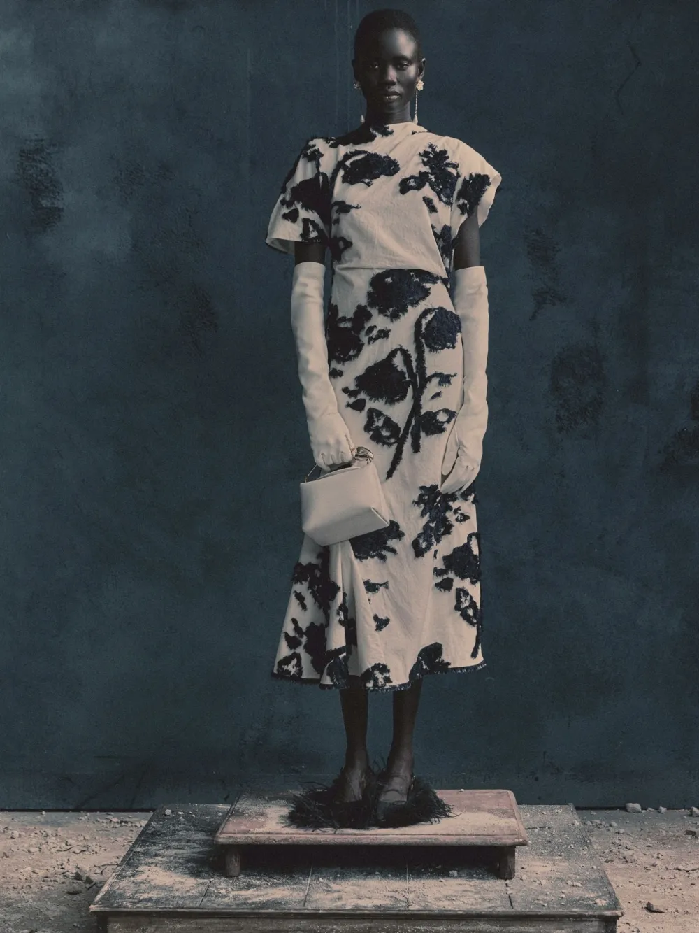 ERDEM fil coupé poplin dress Beige