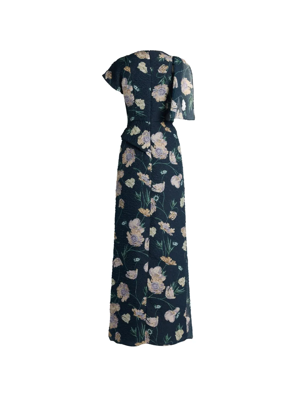 ERDEM floral-print asymmetric gown Blauw