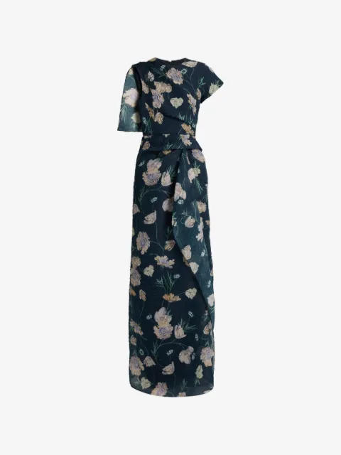 ERDEM floral-print asymmetric gown
