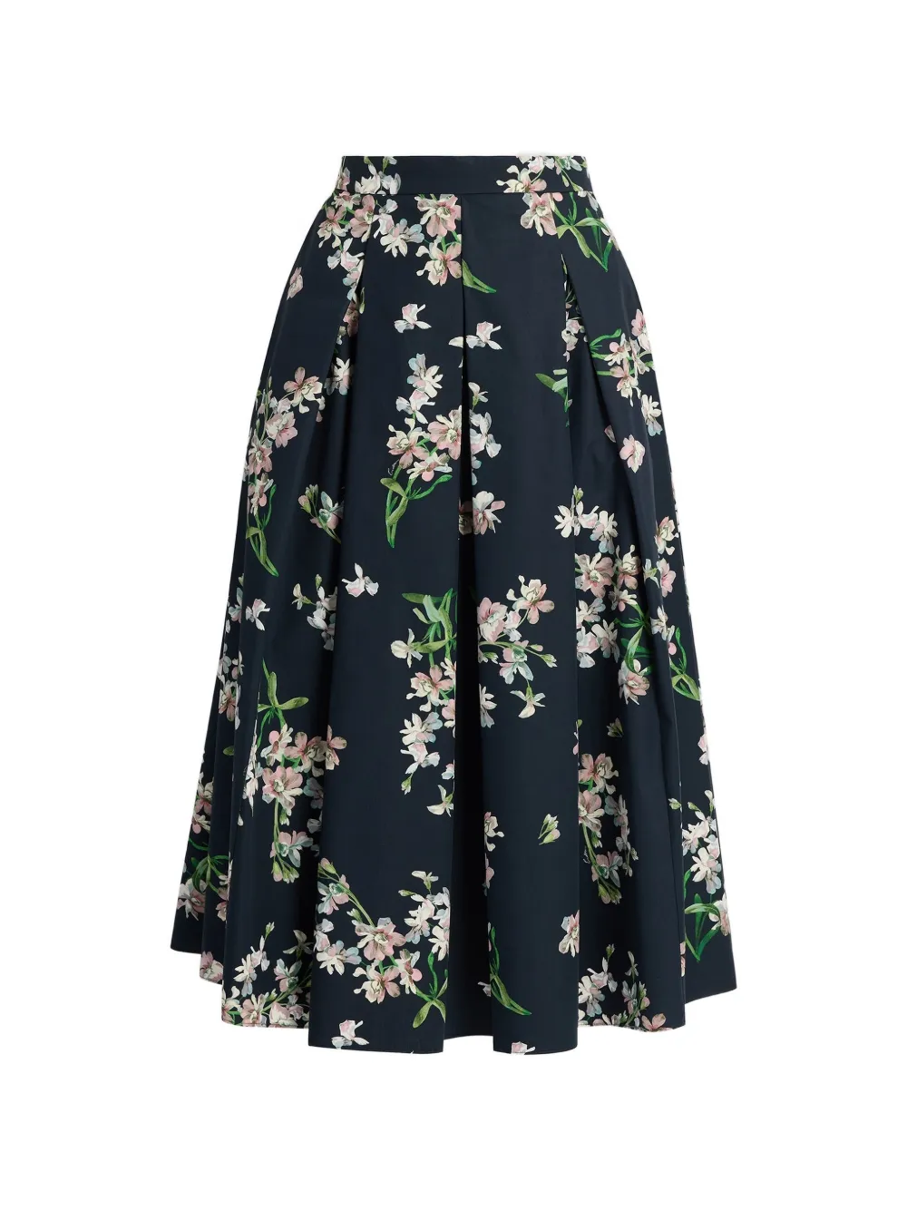 ERDEM floral-print pleated skirt - Blu