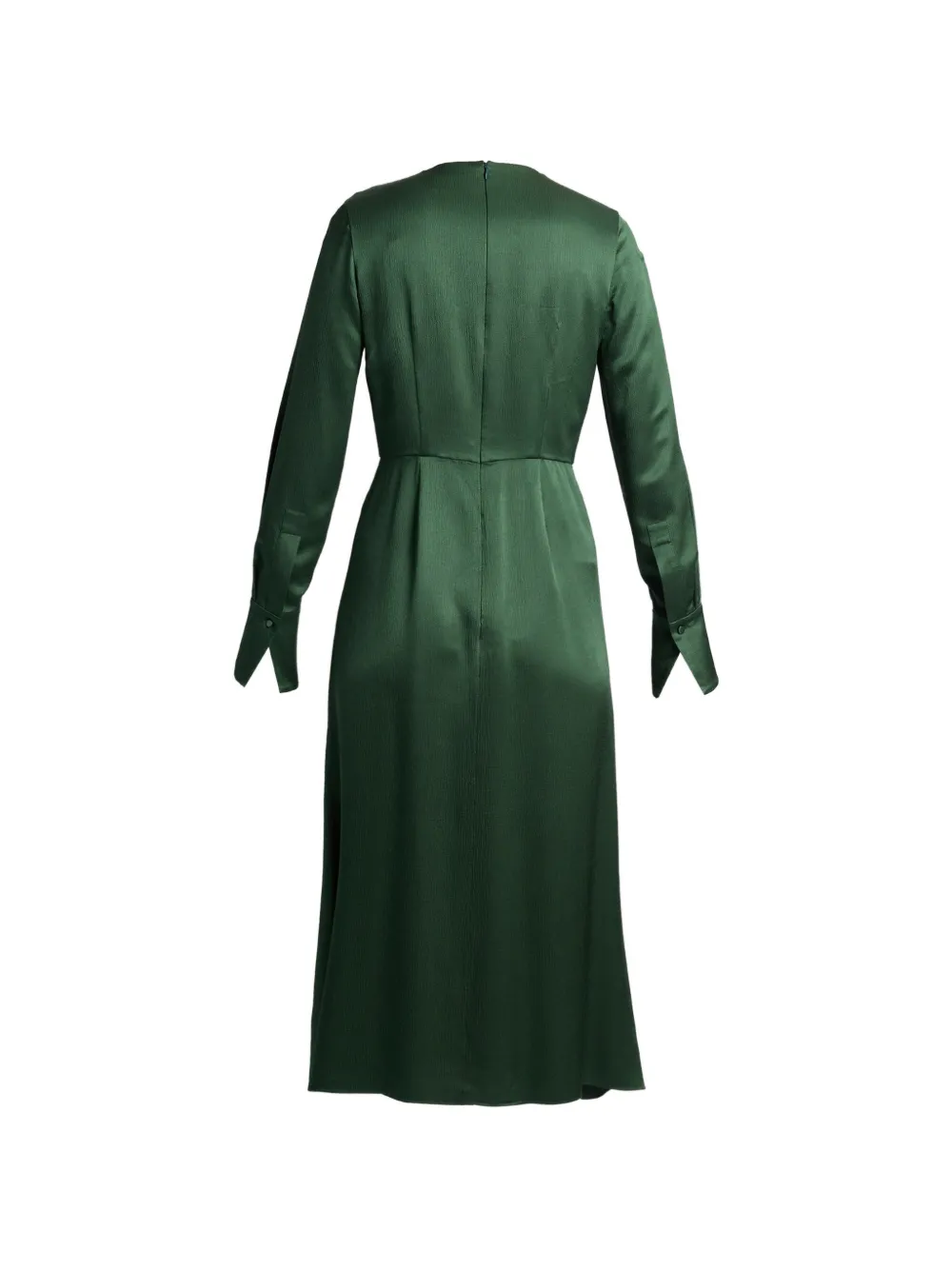 ERDEM satin seersucker draped dress Groen