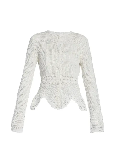 ERDEM crochet-knit peplum cardigan