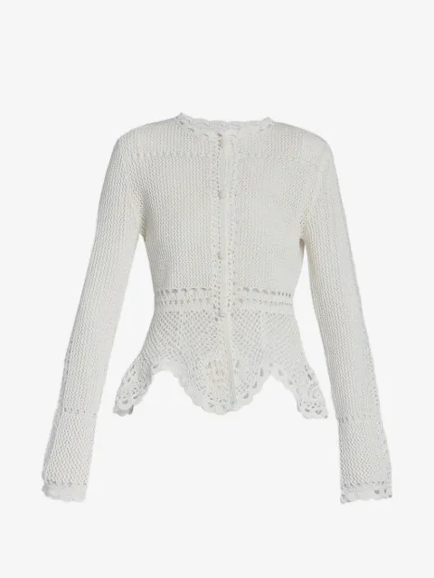 ERDEM crochet-knit peplum cardigan