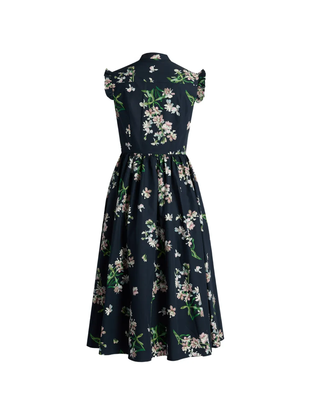 ERDEM Midi-jurk met bloemenprint Blauw