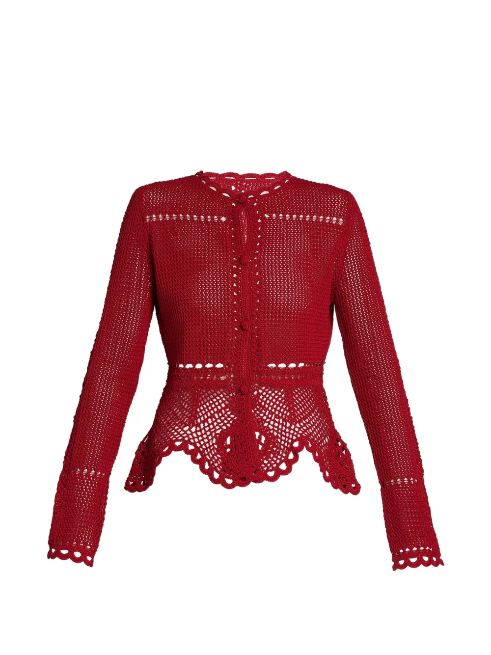 ERDEM crochet peplum cardigan