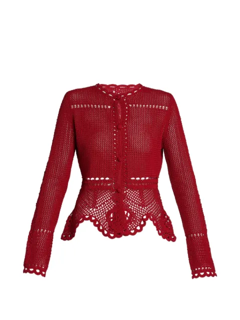 ERDEM cardigan en crochet à design péplum