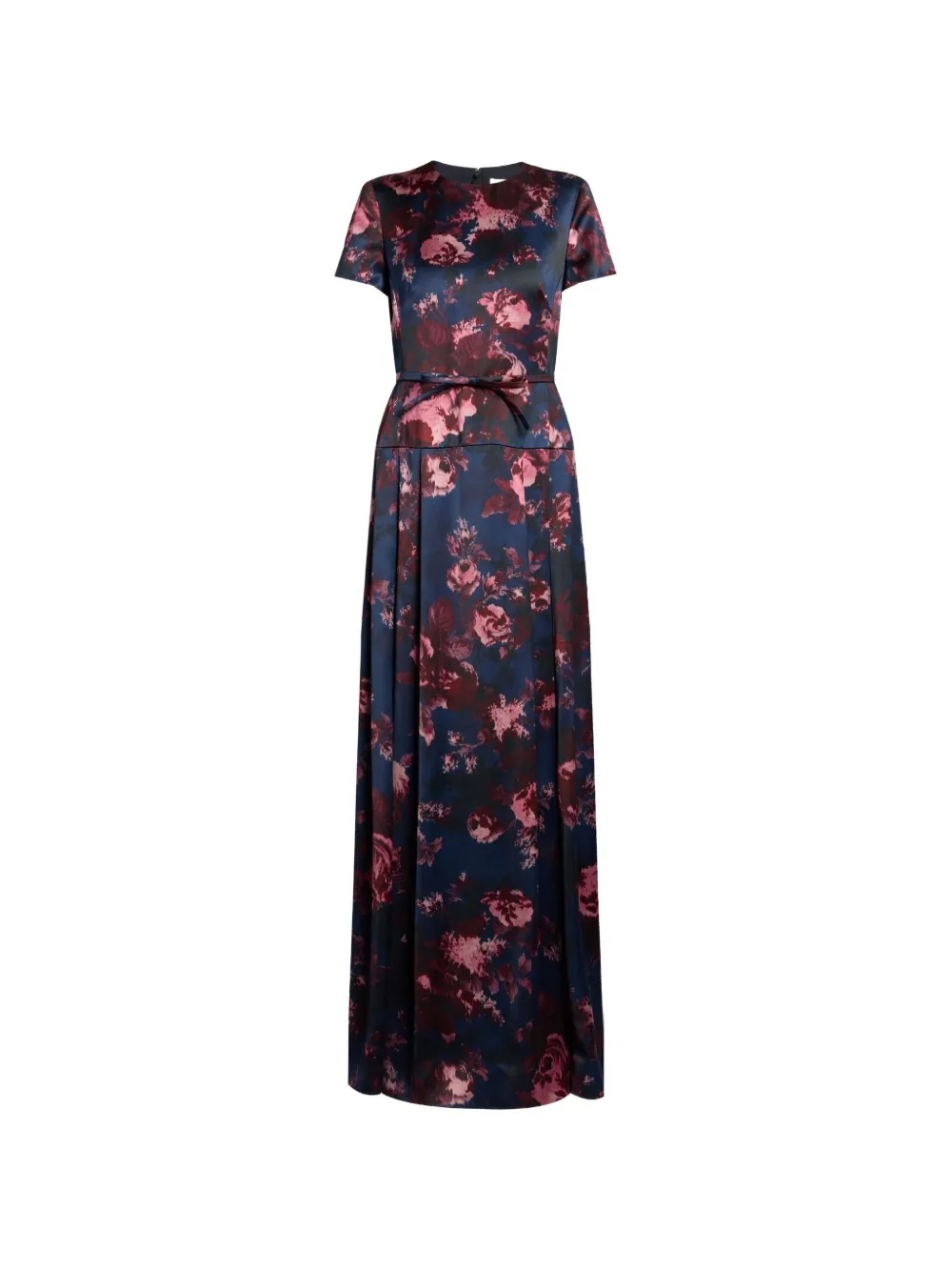 ERDEM floral-print belted gown - Blau