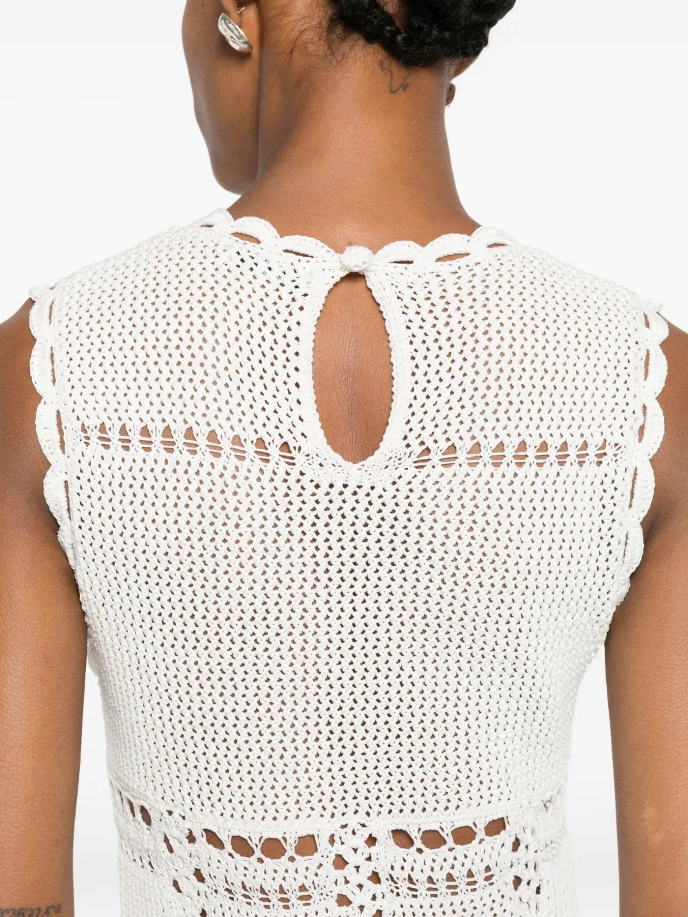 ERDEM crochet-knit midi dress Wit