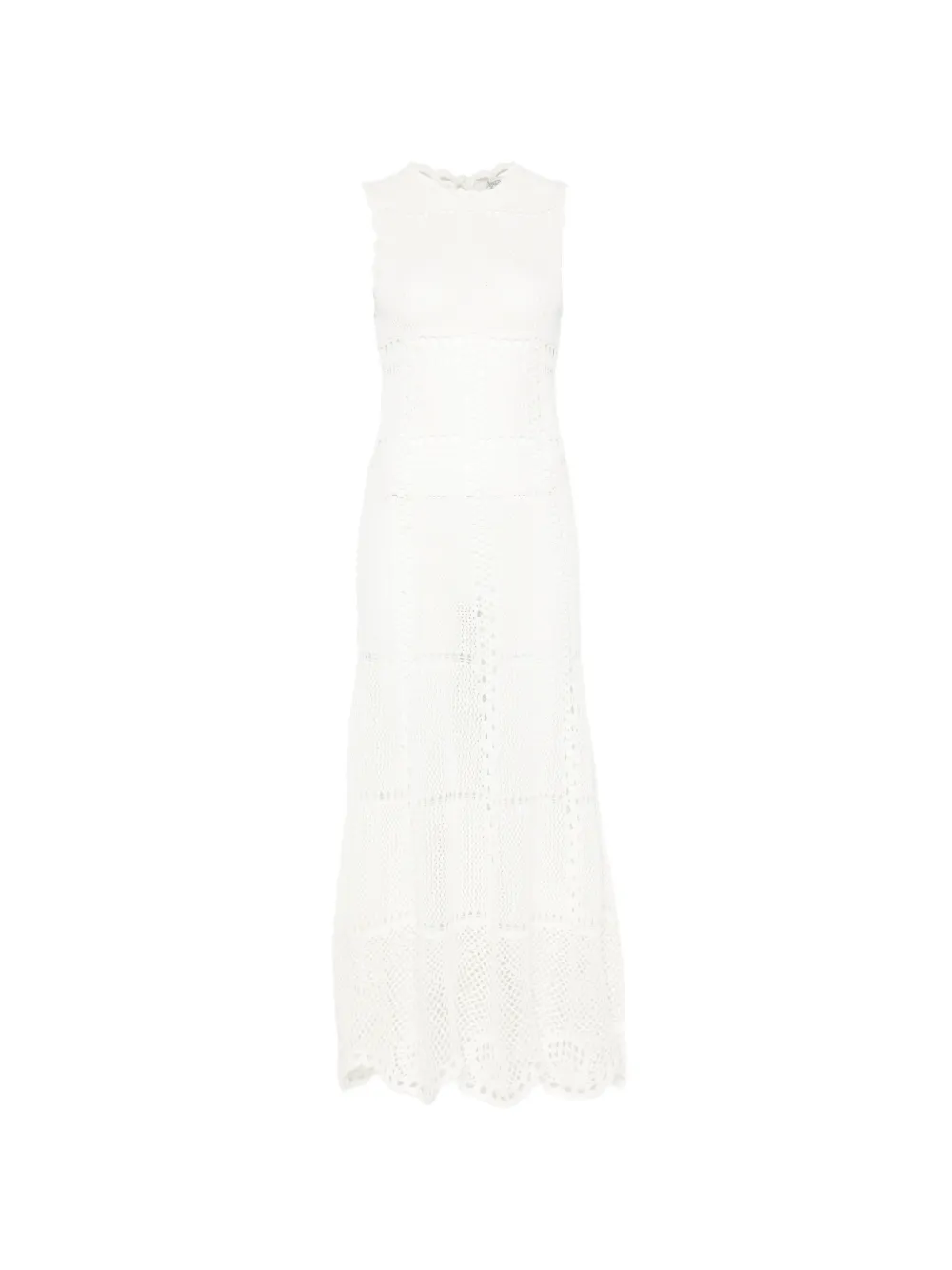 ERDEM crochet-knit flared dress - Toni neutri
