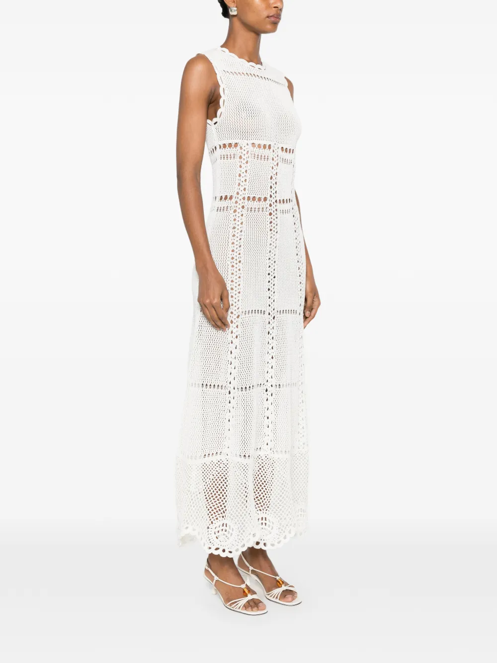 ERDEM crochet-knit midi dress Wit