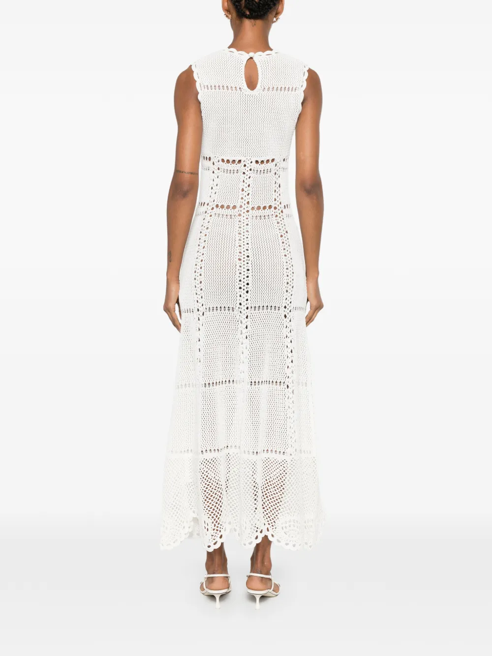 ERDEM crochet-knit midi dress Wit