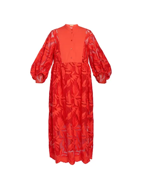 ERDEM floral-cutwork maxi dress