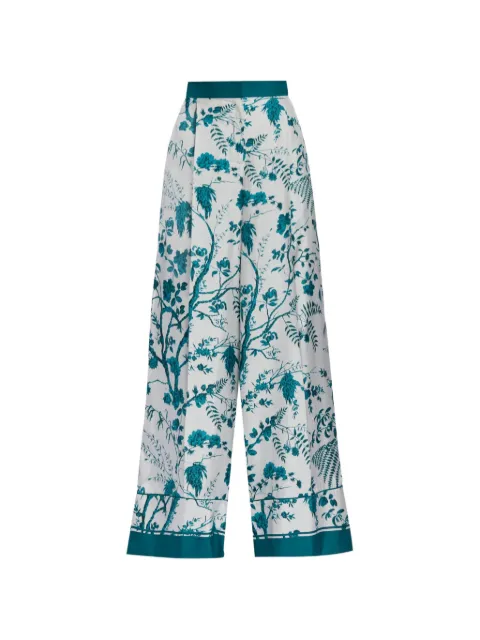 ERDEM botanical-print silk trousers
