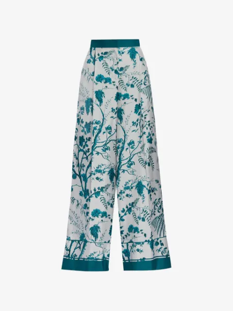 ERDEM botanical-print silk trousers