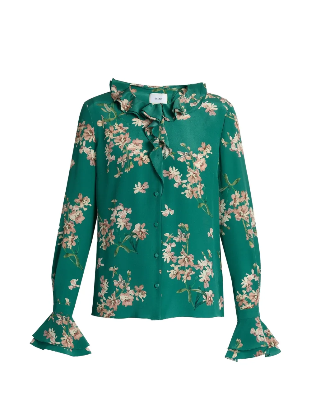 ERDEM T-shirt a fiori - Verde