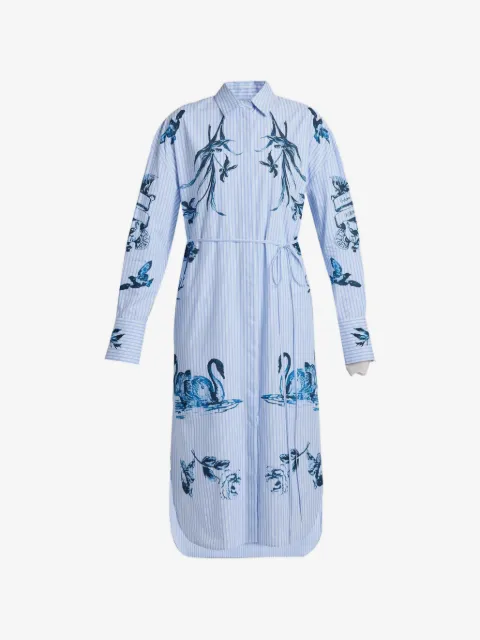ERDEM Tattoo Toile De Jouy stripe shirt dress