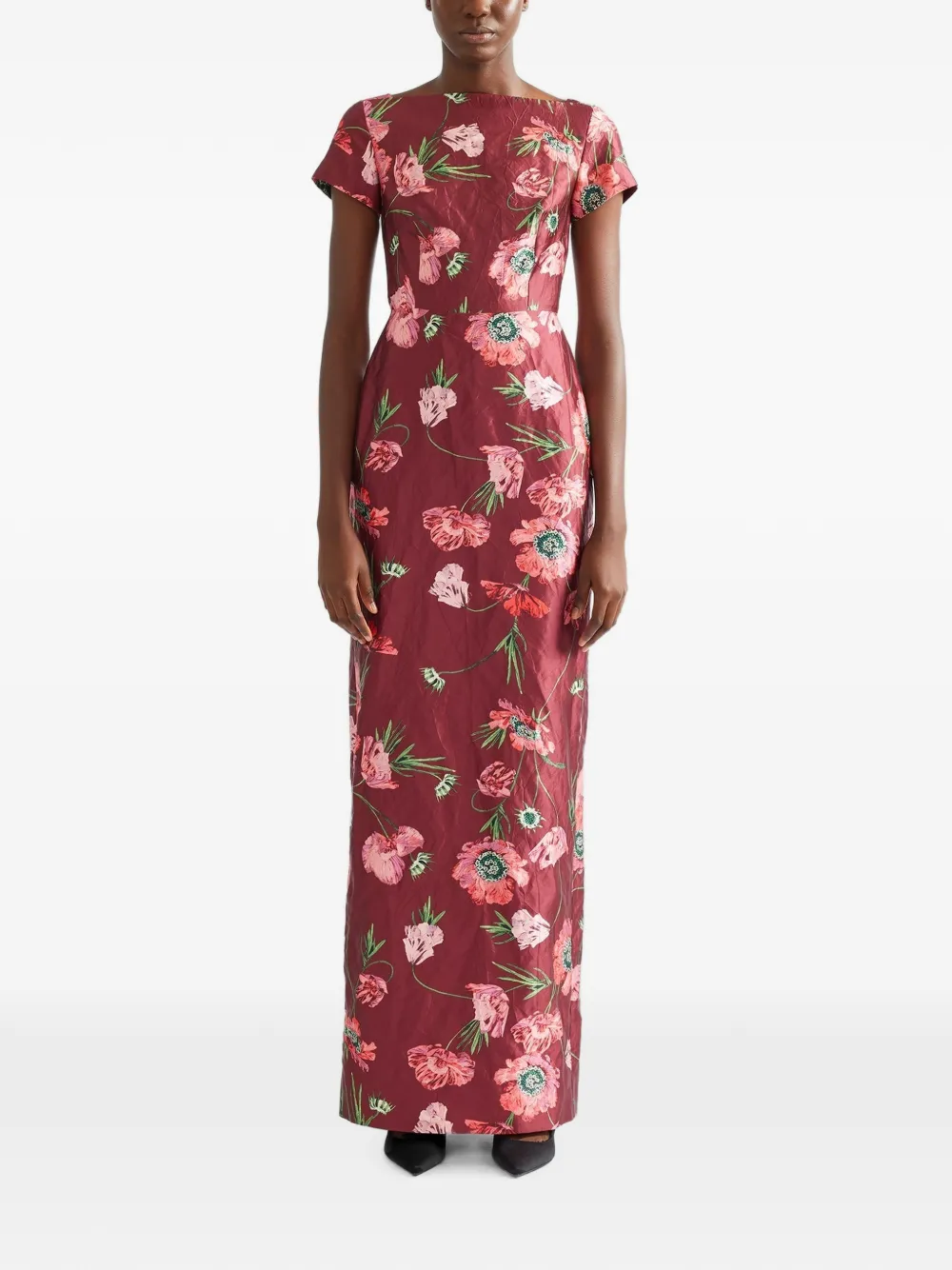 ERDEM floral-print gown Rood