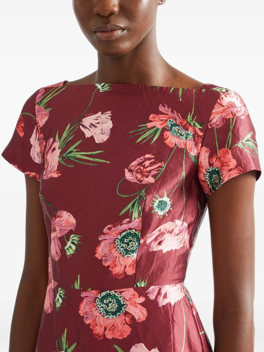 ERDEM floral-print gown Rood