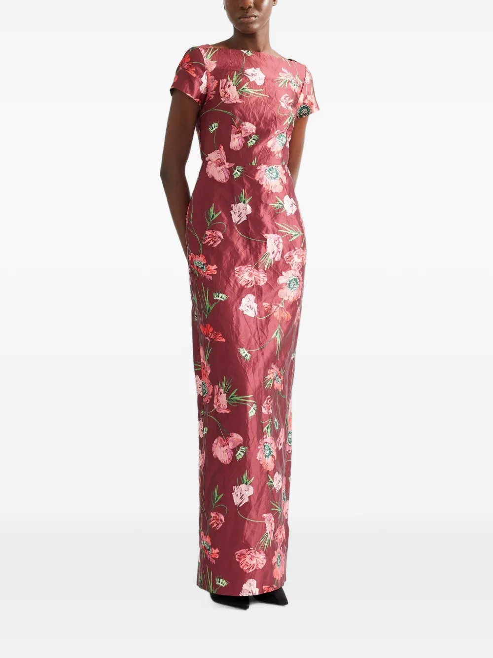 ERDEM floral-print gown Rood