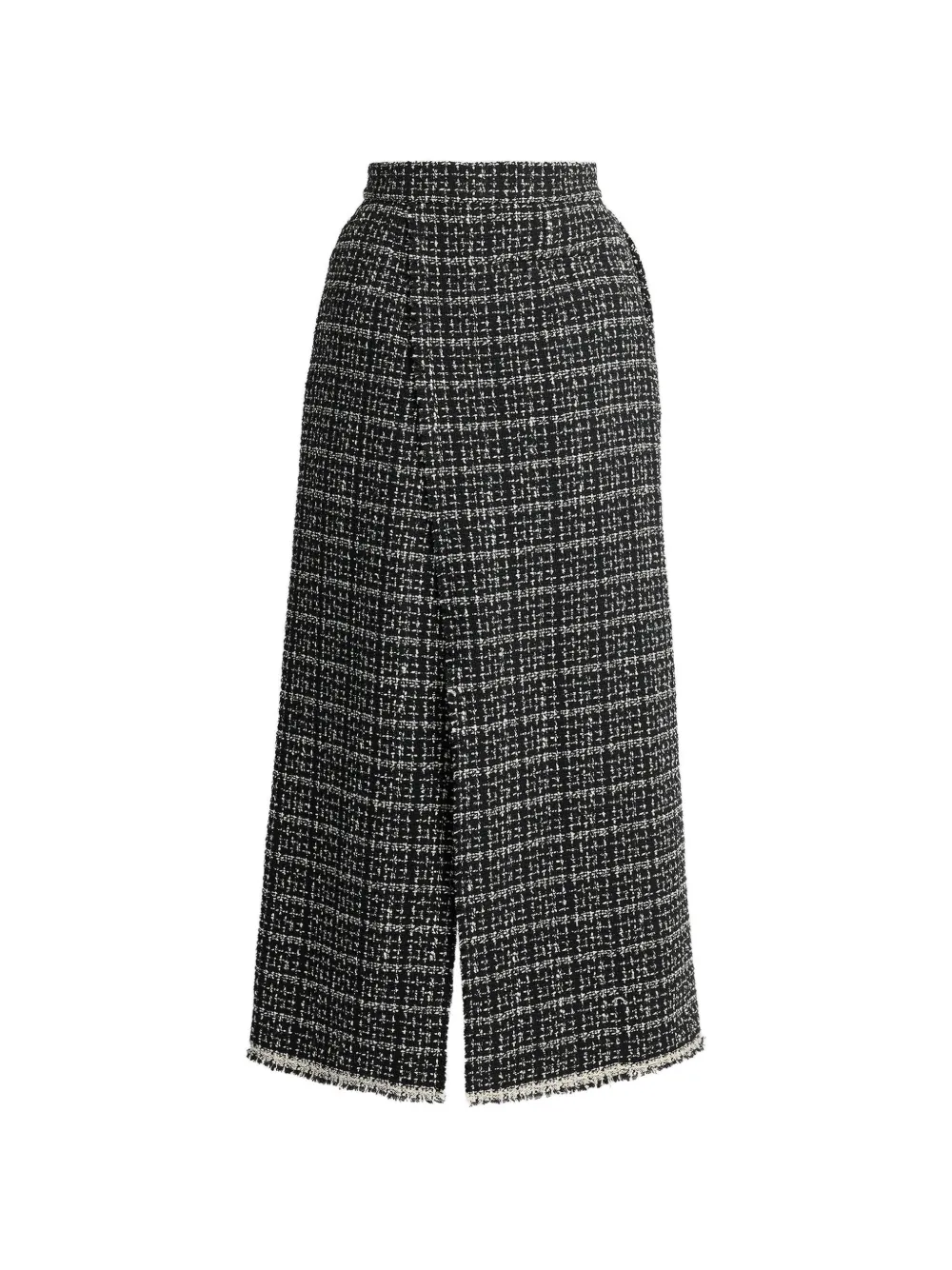 ERDEM tweed frayed-edge skirt - Nero