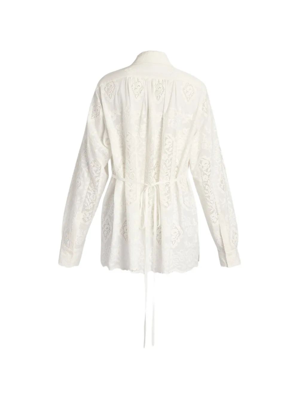 ERDEM embroidered cotton-voile shirt Beige