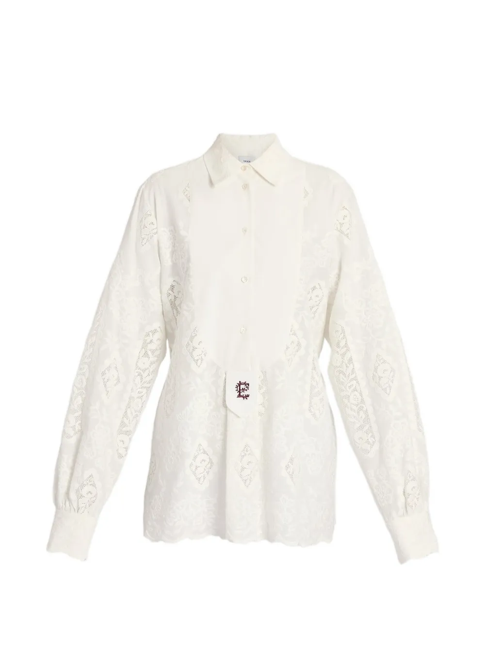 ERDEM embroidered cotton-voile blouse - Toni neutri