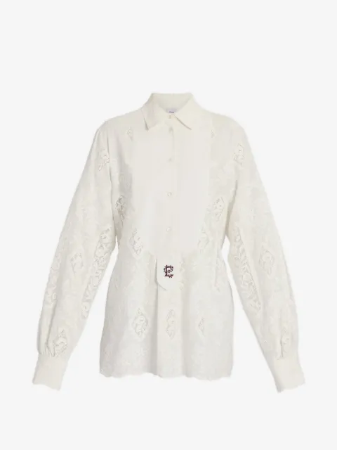 ERDEM embroidered cotton-voile shirt