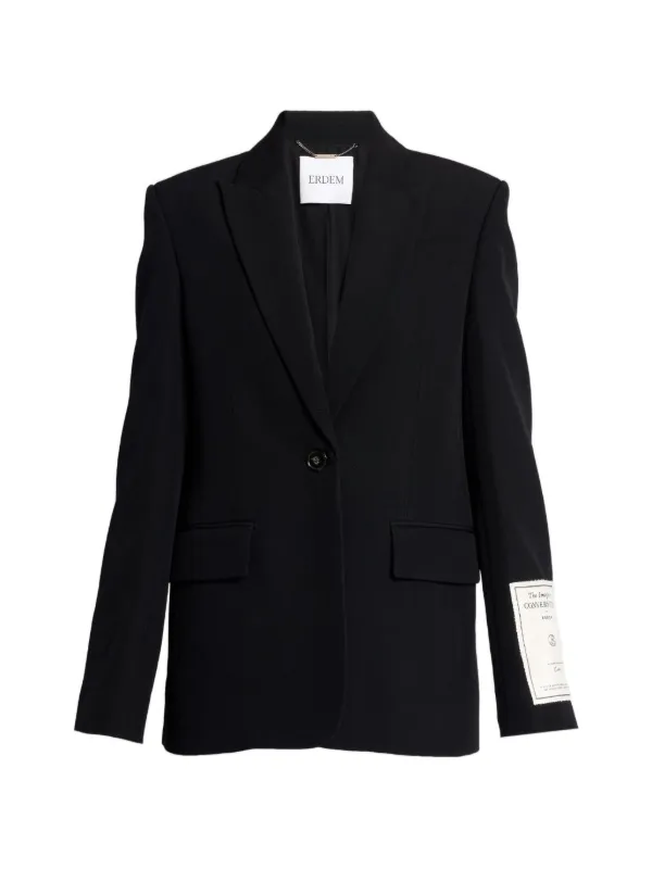 Erdem Grain De Poudre Blazer in Black