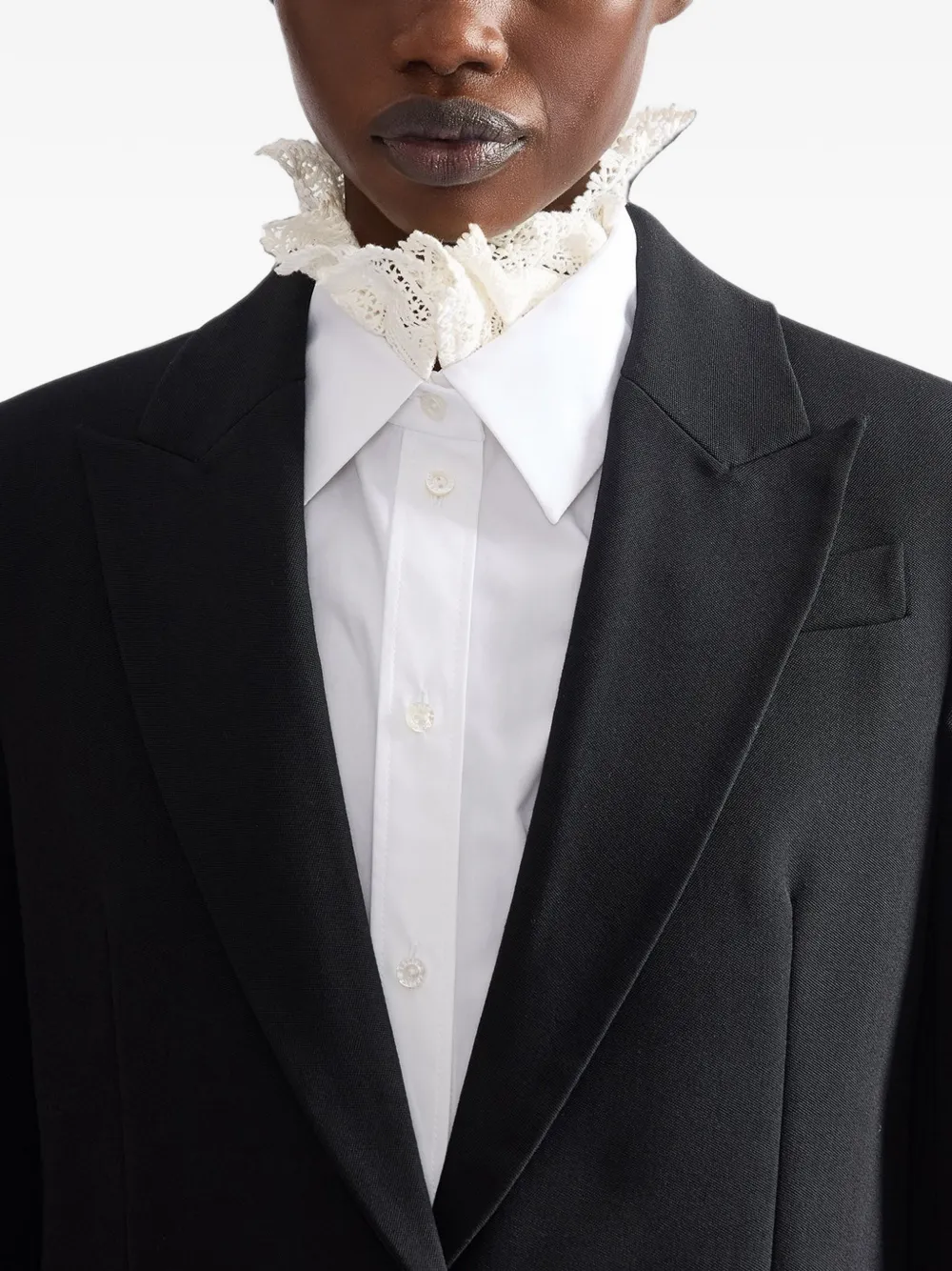 ERDEM grain-de-poudre single-breasted blazer Zwart