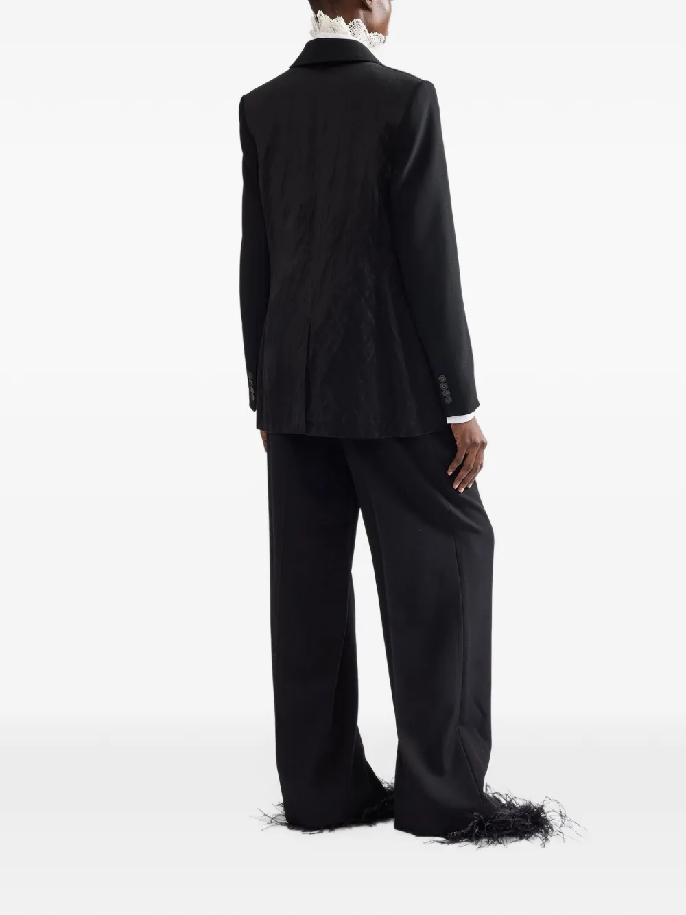 ERDEM grain-de-poudre single-breasted blazer Zwart
