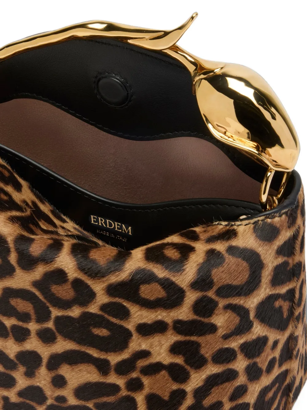 ERDEM Mini Bloom Leopard-print Tote Bag in Brown, view 5