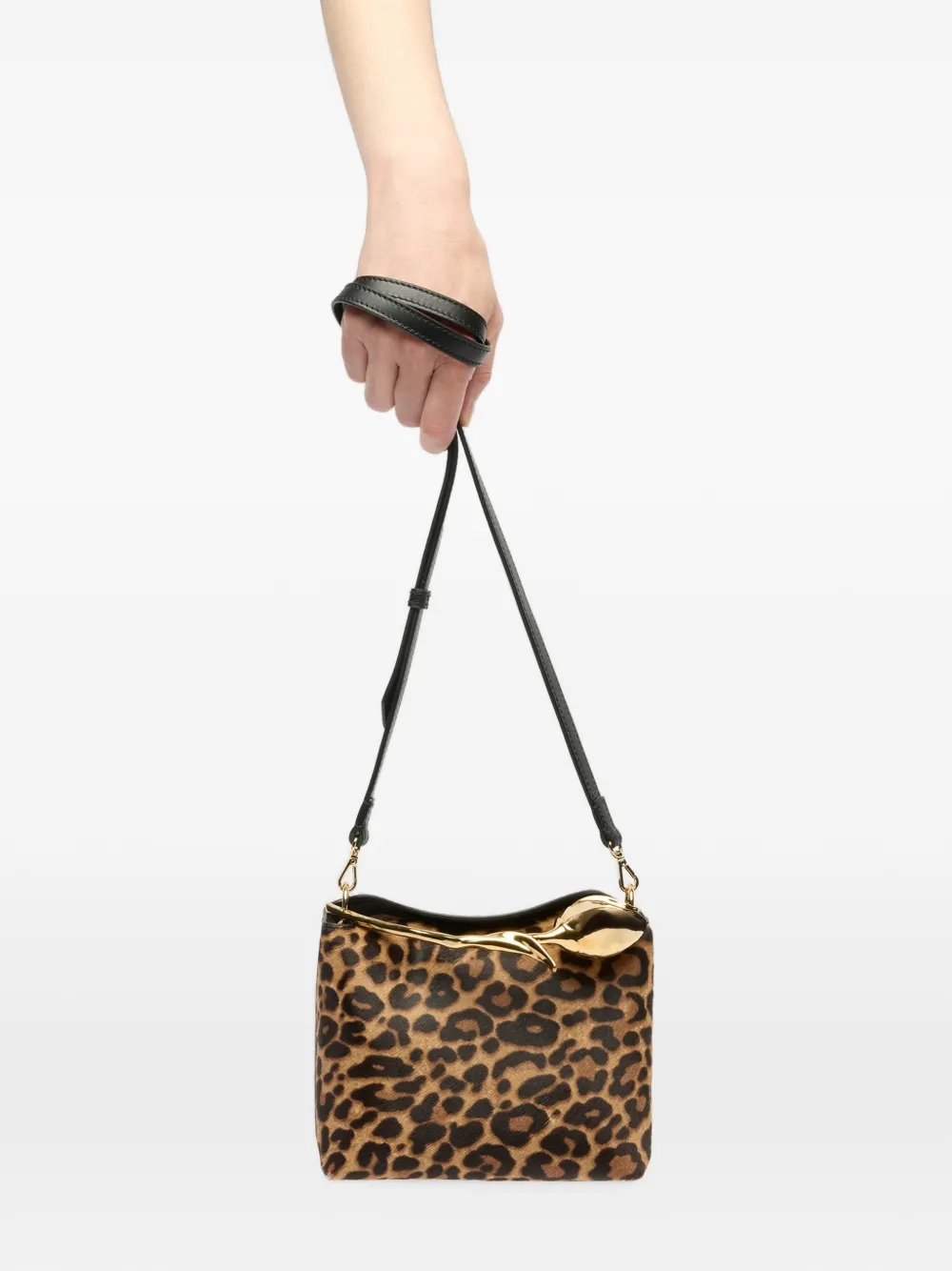 ERDEM Mini Bloom Leopard-print Tote Bag in Brown, view 2