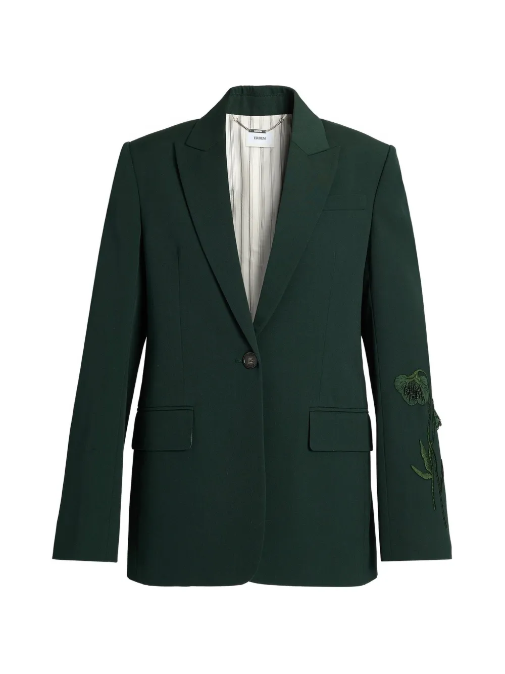 ERDEM embroidered single-breasted blazer - Verde