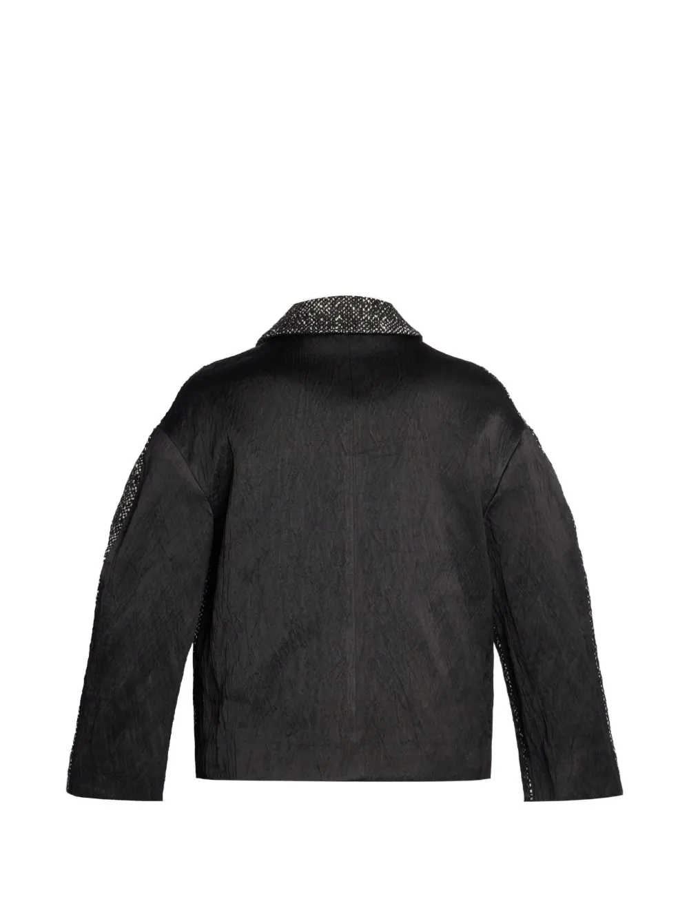ERDEM floral-embroidered cropped jacket Zwart