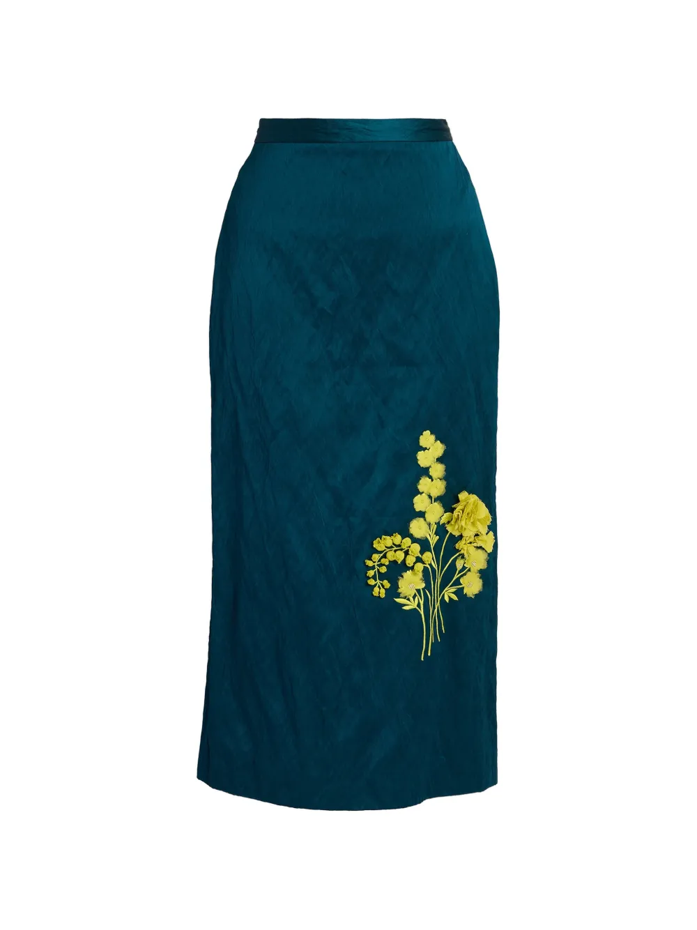 ERDEM Bestickter Midirock aus Satin - Blau