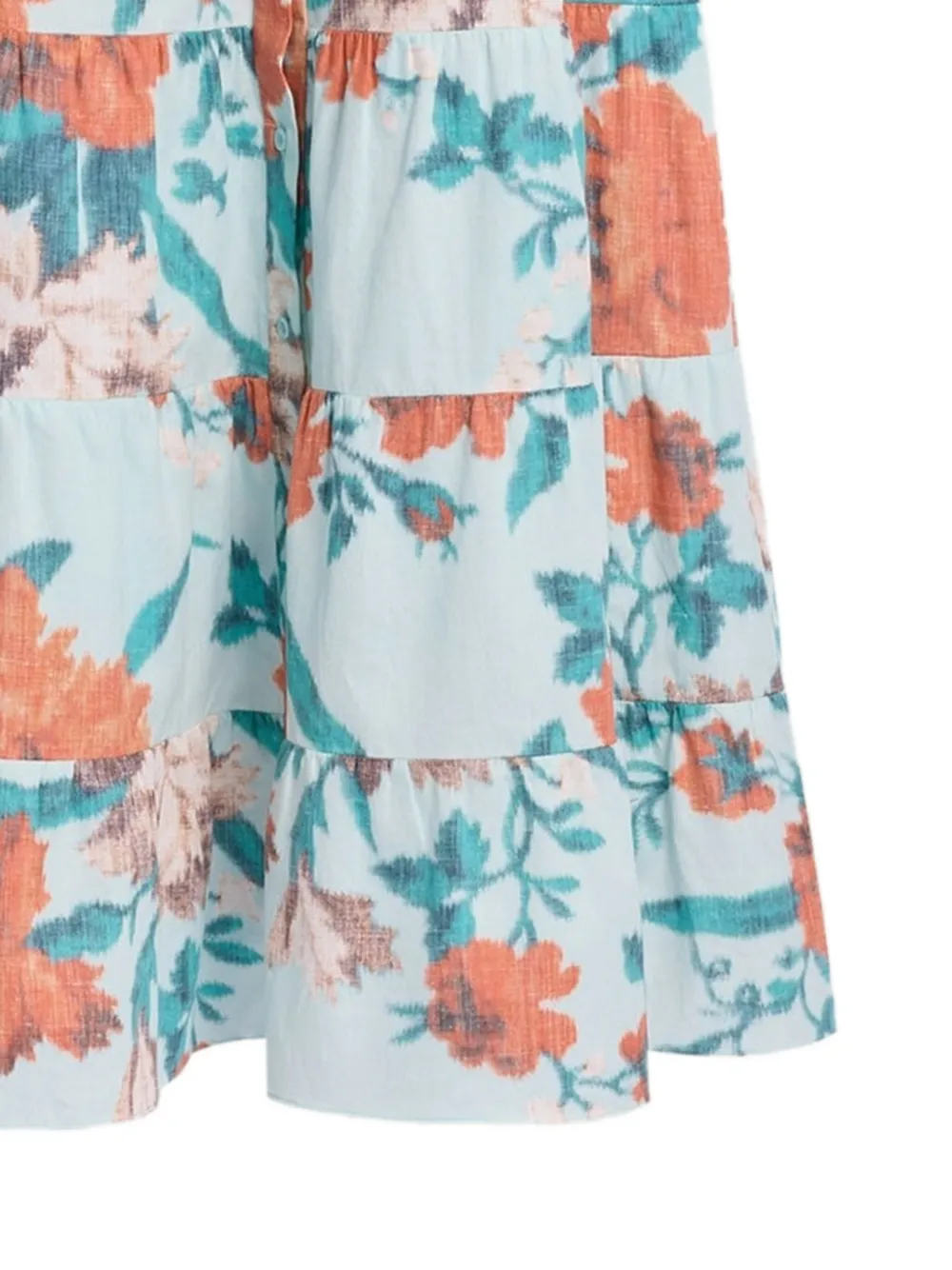 ERDEM floral-print tiered dress Blauw