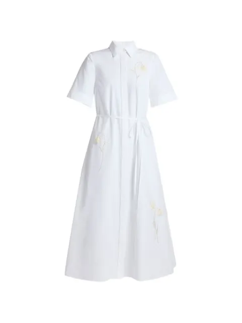 ERDEM embroidered cotton-poplin shirt dress