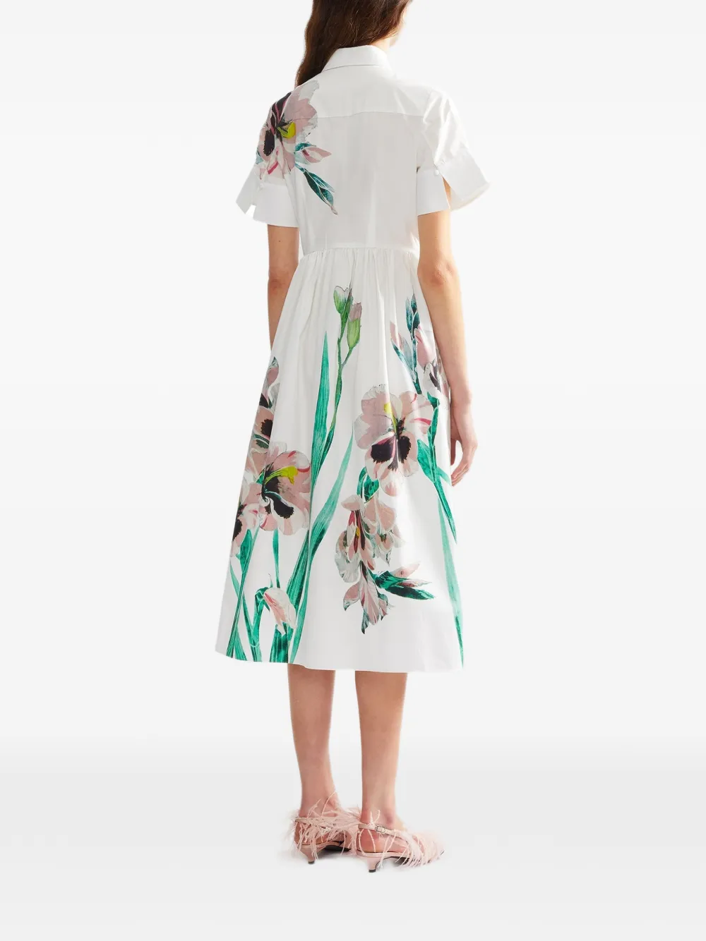 ERDEM Midi-jurk met bloemenprint Wit