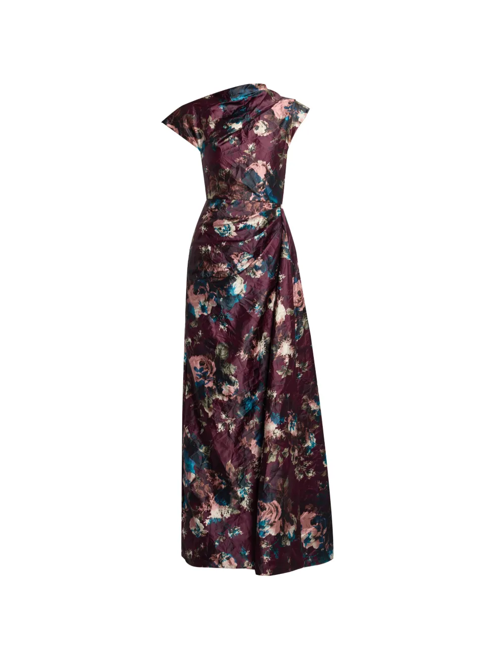 ERDEM floral-print draped gown Rood