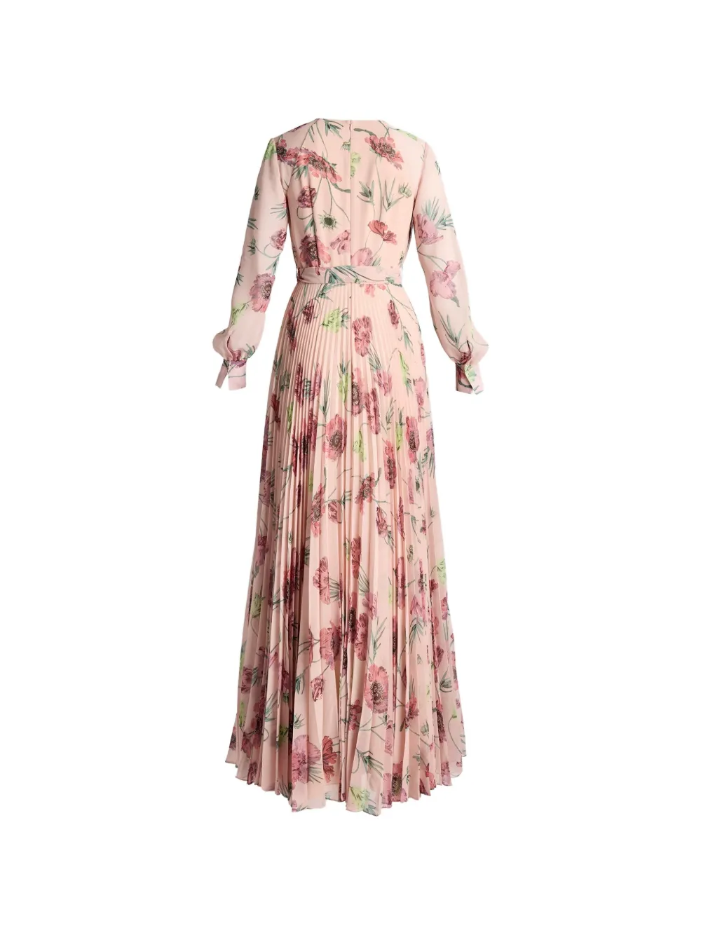 ERDEM floral-print pleated gown Roze