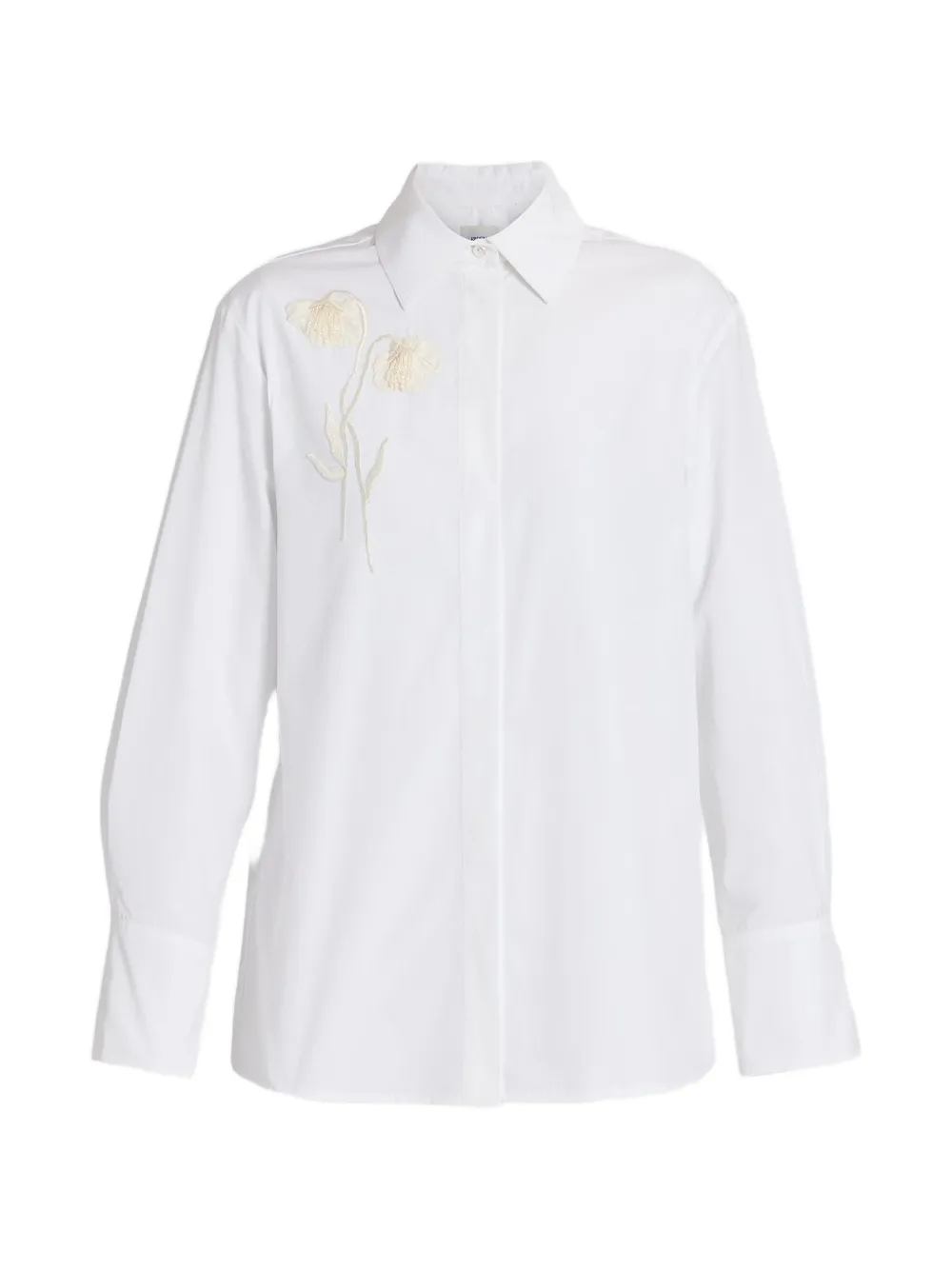ERDEM embroidered long-sleeve shirt - Bianco